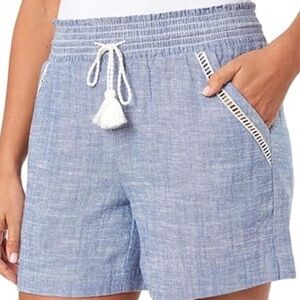 **Briggs New York Linen-Blend Shorts – Women’s XL, Blue**